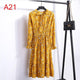 2019 Spring Dress Long Sleeve Office Polka Dot Vintage Dress Women Casual Red Floral Autumn Shirt Chiffon Midi Dress For Ladies