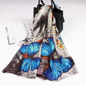 2019 Spring Summer Women's Scarf Temperament Butterfly Printing Tourism Shawl Long Soft Beach Sunscreen Casual Lady Kerchief
