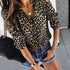 2019 Spring Women Elegant Fashion Loose Holiday Party Blouse Ladies Long Sleeve Leopard Print Casual Shirt Top