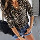 2019 Spring Women Elegant Fashion Loose Holiday Party Blouse Ladies Long Sleeve Leopard Print Casual Shirt Top