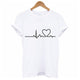 2019 Summer Couples Lovers T-Shirt for Women Casual White Tops Tshirt Women T Shirt Love Heart Embroidery Print T-Shirt Female