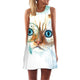 2019 Summer Mini Dress Women Cow Letter Print Sundress Clothing Sleeveless Boho Short Beach Dress Casual Shift Dresses Vestido