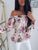 2019 Summer New Fashion Women Elegant Girl Casual Shirt Off Shoulder Shirring Floral Print Loose Blouse