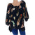 2019 Summer Spring Feather Print T Shirt Femme Causal T Shirt Women Top Female T Shirt Long Sleeve White Black T-shirt Woman