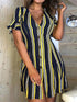2019 Summer Women Elegant Fashion Leisure Blouse Ladies Long Top Brief Striped Ruffles Cuff Buttoned Shirt