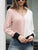 2019 Summer Women Elegant Pink Basic Top Female OL Work Leisure Shirt Colorblock Insert Long Sleeve Casual Blouse