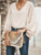 2019 Summer Women Elegant Solid Casual Basic Top Stylish Shirt Female V Neck Puff Long Sleeve Loose Blouse