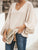 2019 Summer Women Elegant Solid Casual Basic Top Stylish Shirt Female V Neck Puff Long Sleeve Loose Blouse