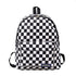 2019 Women Backapck Black White Lattice Leisure Nylon Outdoor Travel Backpack Female Bag High-capacity Student Soft Schoolbag