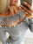 2019 Women Fashion Elegant Floral Applique Casual Girls Gray Shirt Off Shoulder Patchwork Lace Bead Embellished Blouse