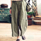 2019 Women Loose Long Pants Wide Leg Pants Cotton Linen Summer Casual Femme Pants Elastic Mid Waist Straight Harem Trousers