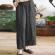 2019 Women Loose Long Pants Wide Leg Pants Cotton Linen Summer Casual Femme Pants Elastic Mid Waist Straight Harem Trousers