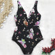 2019 Women Plus Size Deep V Straps One-piece Sling Hanging Neck Bikini Swimsuit Swimwear Bathing Suit Beachwear Monokini W2258