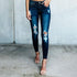 2019 new Classic Distressed Jeans Women Mid Waist Stretchy Ripped True Denim Pants Skinny Pencil Jeans Woman