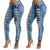 2019 new fashion casual commute hole high waist small feet buttonhole jeans women's clothing