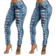 2019 new fashion casual commute hole high waist small feet buttonhole jeans women's clothing