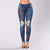 2019 new fashion casual commuter shopping hole embroidery high elastic denim pants pants trousers women