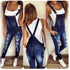 2019 new hole fashion stretch one-piece denim straps feet pants hole slim slim jeans casual jeans plus size 3xl