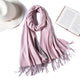 2019 winter women scarf fashion solid soft cashmere scarves for ladies pashmina shawls and wraps bandana female foulard Tassel