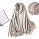 2019 winter women scarf fashion solid soft cashmere scarves for ladies pashmina shawls and wraps bandana female foulard Tassel