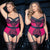3XL 4XL 5XL Plus Size Lingerie Sexy Hot Erotic Lace Patchwork Underwear Adjustable Strap Teddy Babydoll With Garters Belt