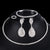 4 PCS Luxury Wedding Bridal Jewelry Sets for Brides Women Necklace Bracelet Ring Earring Set Elastic Rope Silver Crystal Jewelry