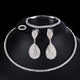 4 PCS Luxury Wedding Bridal Jewelry Sets for Brides Women Necklace Bracelet Ring Earring Set Elastic Rope Silver Crystal Jewelry