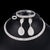 4 PCS Luxury Wedding Bridal Jewelry Sets for Brides Women Necklace Bracelet Ring Earring Set Elastic Rope Silver Crystal Jewelry