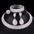 4 PCS Luxury Wedding Bridal Jewelry Sets for Brides Women Necklace Bracelet Ring Earring Set Elastic Rope Silver Crystal Jewelry