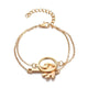 4 Pcs/ Set Classic Arrow Knot Round Crystal Multilayer Adjustable Open Bracelet Set Women Fashion Party Jewelry Multiple Styles