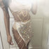 AKYZO 2017 Luxury Rhinestone Chain Alloy Skirt Women A Line Sexy Nightclub Handmade Shining Open Fork Package Hip Mini Skirts