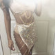 AKYZO 2017 Luxury Rhinestone Chain Alloy Skirt Women A Line Sexy Nightclub Handmade Shining Open Fork Package Hip Mini Skirts