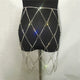 AKYZO 2018 Fashion Crazy Rhinestone Alloy Skirt Women Sexy Shine Gold/Silver Fishnets Chain Handmade NightClub Beach Mini Skirt