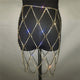 AKYZO 2018 Fashion Crazy Rhinestone Alloy Skirt Women Sexy Shine Gold/Silver Fishnets Chain Handmade NightClub Beach Mini Skirt