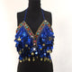 AKYZO Bling beading summer beach short top tees Backless sash punk crop top women Sexy sequin tassel performance cami