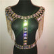 AKYZO Boho Bling Gems Crystal Tassel Chain Tank Tops Women 2019 Sexy Summer Beach Hollow Out Cropped Nightclub Party Crop Top