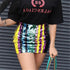 AKYZO High quality Rainbow Striped Sequin short Skirts 2018 Summer Sexy Women Club Party Slim Bodycon Mini Skirts for lady