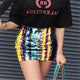 AKYZO High quality Rainbow Striped Sequin short Skirts 2018 Summer Sexy Women Club Party Slim Bodycon Mini Skirts for lady