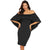 AL'OFA  Women Sexy Pencil Dress Cocktail Dresses Off Shoulder Ruffled Cape Slim Fit Bodycon Dress Ladies Formal Party Gowns