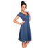 AL'OFA Women Short Cocktail Dress V-neck Short Sleeve A-Line Pleated Hem Party Proms Clue Dress Homecoming Dresses