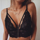 Adjustable Translucent Underwear Sheer Bra Women Sexy Hollow Lace Printed Bra Bralette