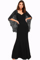 Adogirl Sexy V Cut Open Back Lace Cape Sleeve Maxi Evening Gown Fashion Women Mermaid Prom Formal Party Dresses Long Vestidos