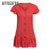 Affogatoo Casual v-neck summer cotton linen dress women Ruffle buttons loose mini dress Holiday beach shift dresses ladies 2019