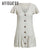 Affogatoo Casual v-neck summer cotton linen dress women Ruffle buttons loose mini dress Holiday beach shift dresses ladies 2019