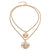 AlphaGal Ailend pendant necklace bohemian female double-layer necklace retro gold carved coin necklace jewelry new 2019