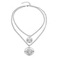 AlphaGal Ailend pendant necklace bohemian female double-layer necklace retro gold carved coin necklace jewelry new 2019
