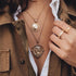 AlphaGal Ailend pendant necklace bohemian female double-layer necklace retro gold carved coin necklace jewelry new 2019