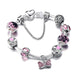 Animal Mickey Charm Bracelets & Bangles Women Jewelry Minnie Pink Bow-Knot Pendant Brand Bracelet DIY Handmade for Girl Gift