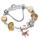 Animal Mickey Charm Bracelets & Bangles Women Jewelry Minnie Pink Bow-Knot Pendant Brand Bracelet DIY Handmade for Girl Gift