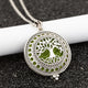 Aroma Diffuser life Tree Necklace Open Lockets Pendant Perfume Oil  Locket to send Chain length 60cm+1pcs bright mat A43